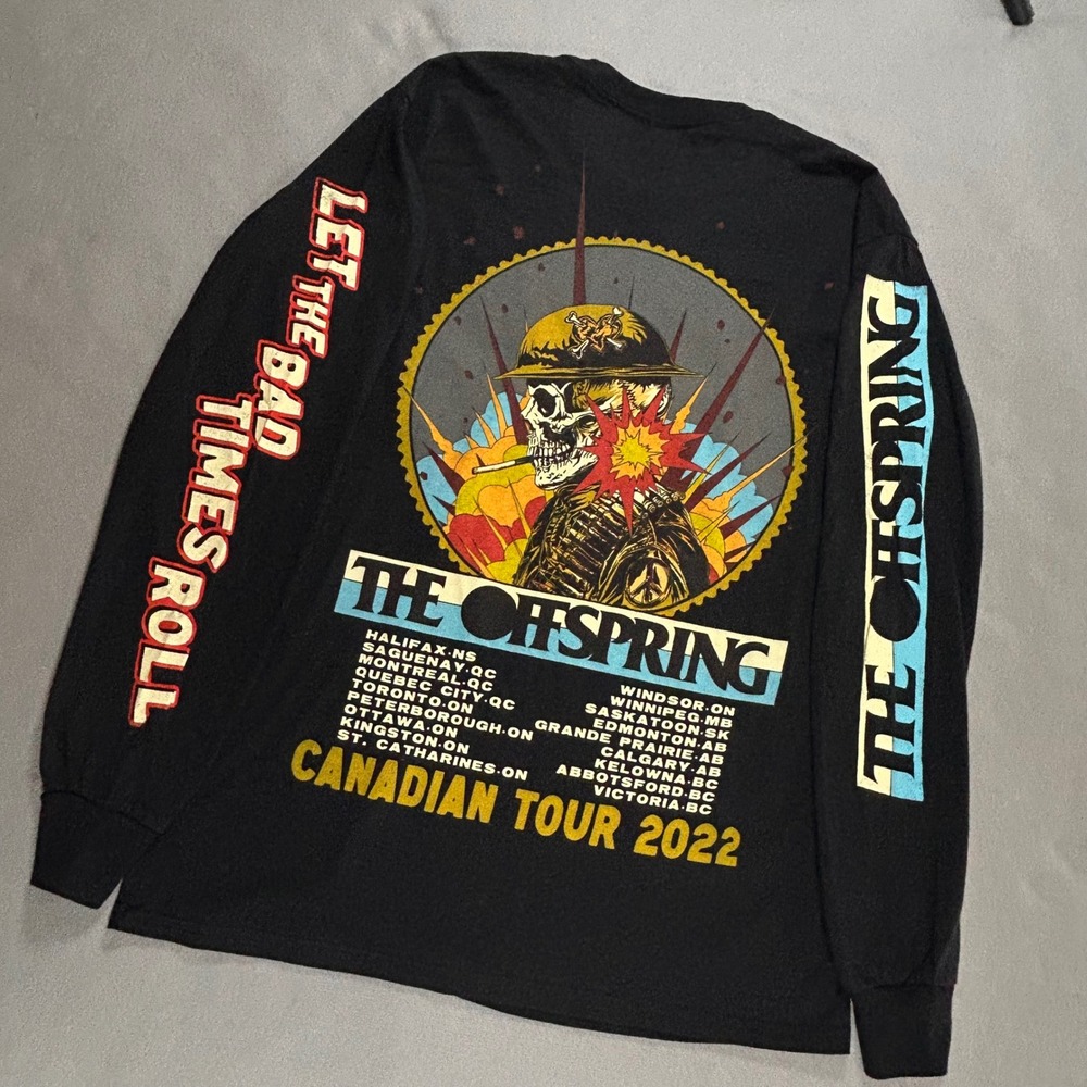 The Offspring Canadian Tour 2022 Let The Bad Times Roll Long Sleeve Shirt Mens M